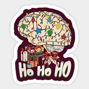 Neurology Nurse Christmas a Anatomy Brain Christmas HoHo Sticker